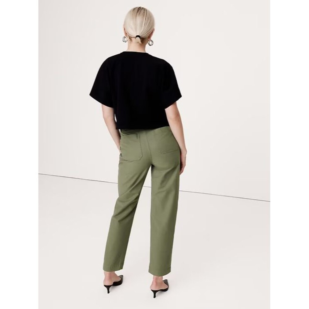 Banana Republic High Rise Barrel Utility Chino Pants Womens 6 Olive Green - Picture 2 of 10